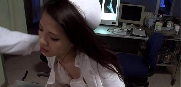  Asian nurse takes a brake as she fucks